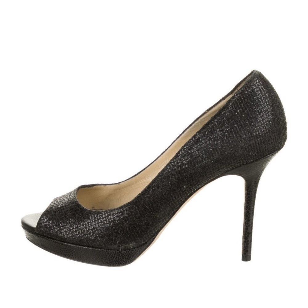 Jimmy Choo Black Peep Toe Heels